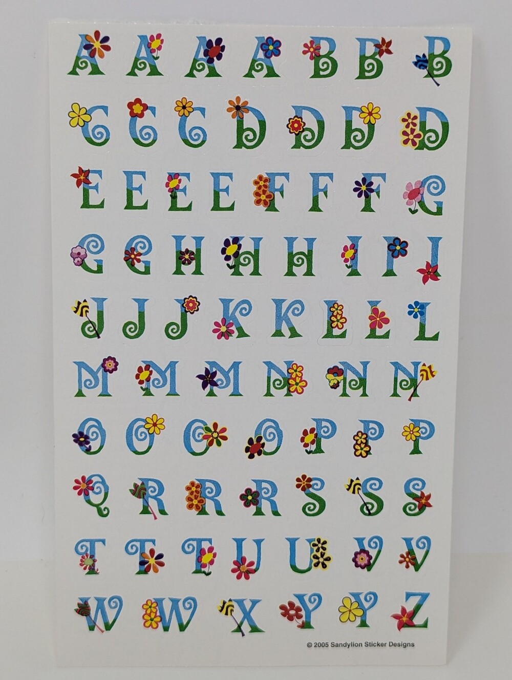 Sandylion Stickers Alphabet Floral Vintage